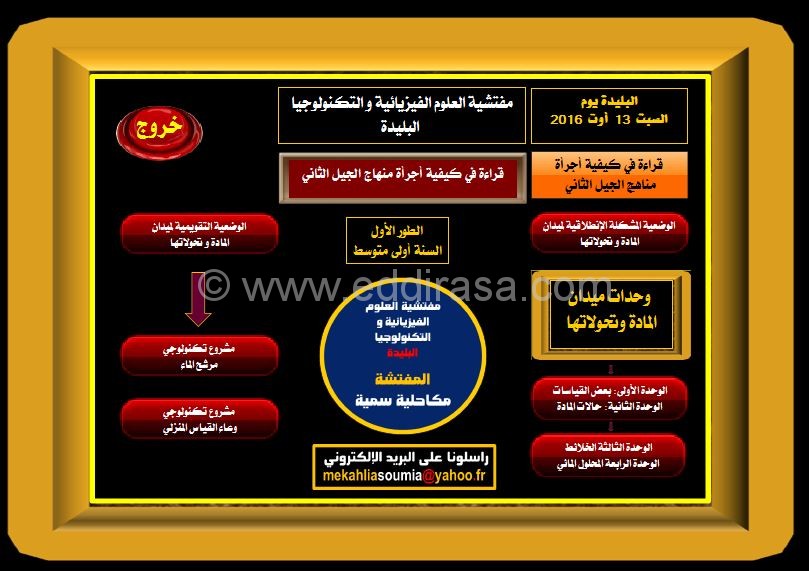 قراءة في كيفية أجرأة منهاج الجيل الثاني علوم فيزيائية أولى متوسط